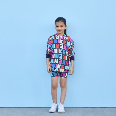 Nike Girls Snack Pack Pullover Obsidian - Multicolorido - Moletom com capuz