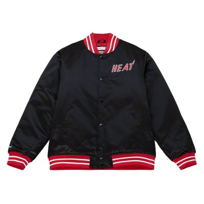 Mitchell & Ness NBA Miami Heat Heavyweight Satin Jacket - Preto - Jaqueta